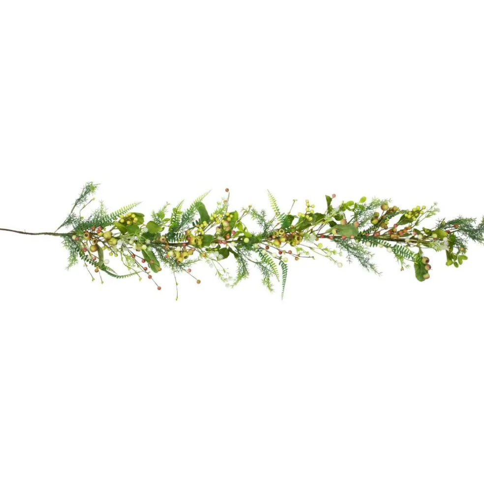 5ft. Berry & Crabapple Fern Foliage Spring Garland