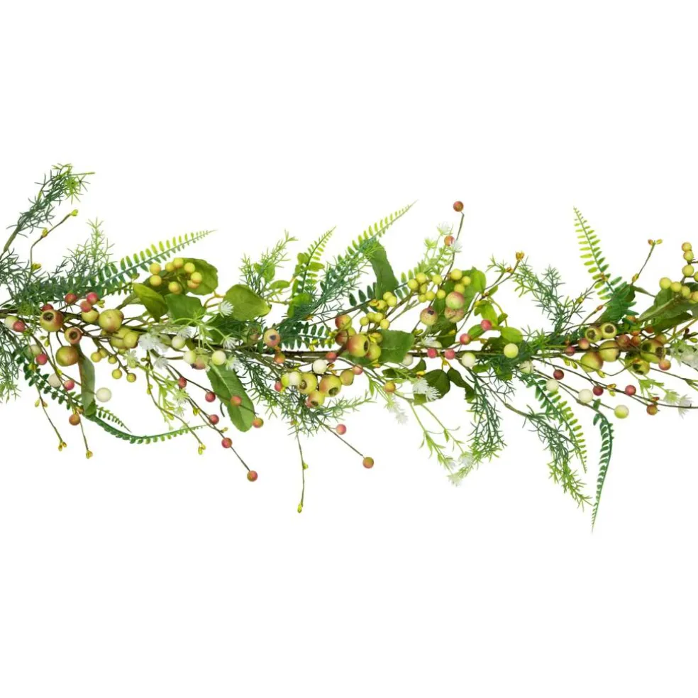 5ft. Berry & Crabapple Fern Foliage Spring Garland