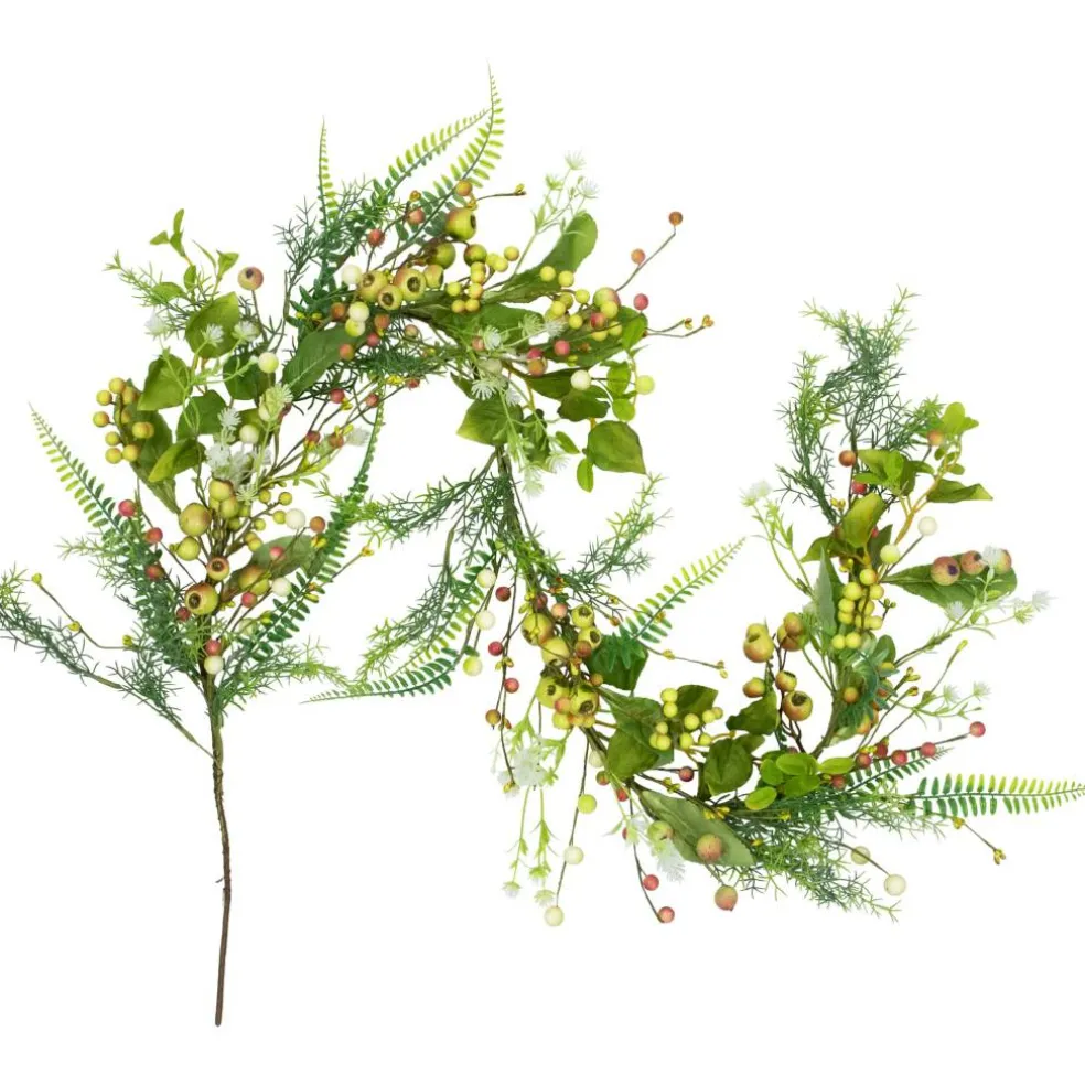 5ft. Berry & Crabapple Fern Foliage Spring Garland