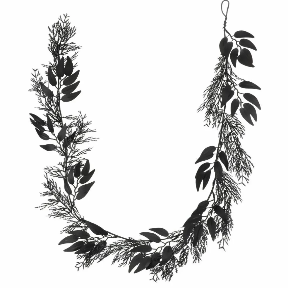 5ft. Black Cedar & Leaves Coiled Garland by Ashland®