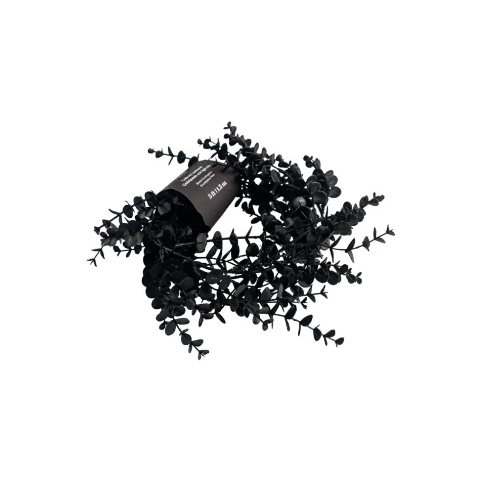 5ft. Black Eucalyptus Leaf Coiled Garland by Ashland®