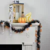 50ft. Black & Orange Jack O Lanterns Halloween Tinsel Garland