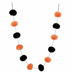 6ft. Black & Orange Pom Pom Garland by Ashland®