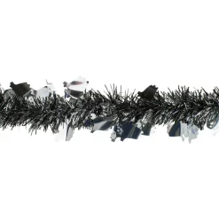 50ft. Black & Silver Ghosts Halloween Tinsel Garland