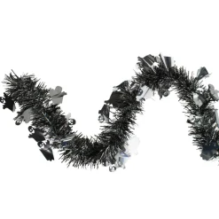 50ft. Black & Silver Ghosts Halloween Tinsel Garland