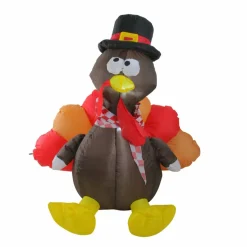 6ft. Brown & Red Inflatable Lighted Thanksgiving Turkey