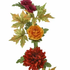 6ft. Cream & Dark Orange Pumpkin & Mum Mix Garland by Ashland®