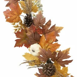 6ft. Cream & Orange Pumpkin & Maple Leaf Garland by Ashland®