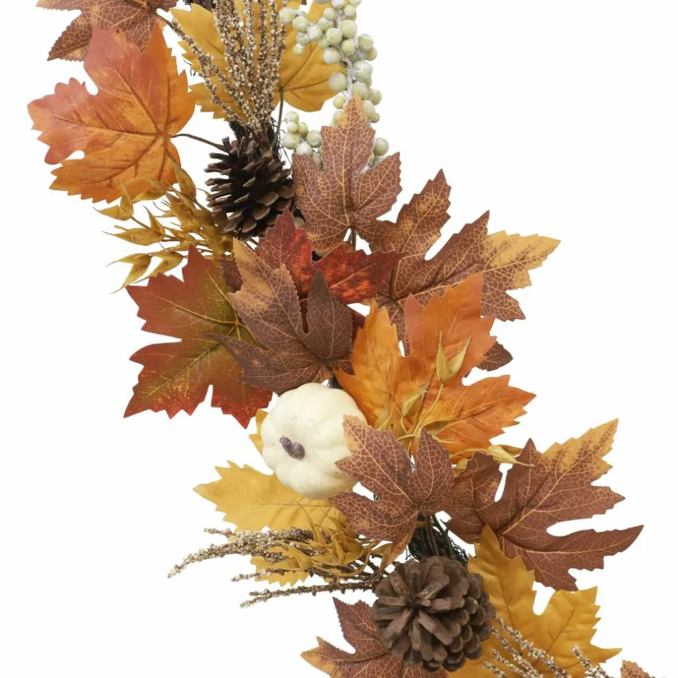 6ft. Cream & Orange Pumpkin & Maple Leaf Garland by Ashland®