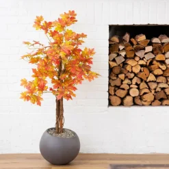 4ft. Deluxe Potted Artificial Autumn Maple Tree