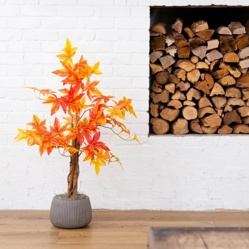 3ft. Deluxe Potted Artificial Autumn Maple Tree