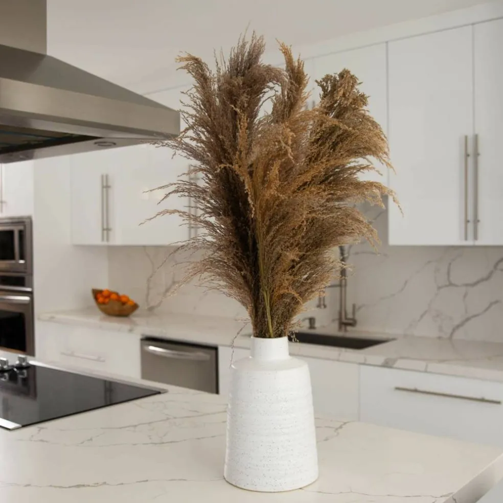 2.5ft. Dried Natural Pampas Arrangement in Ceramic Vase