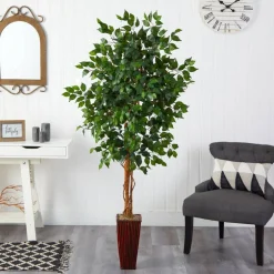 6ft. Ficus Tree in Bamboo Planter