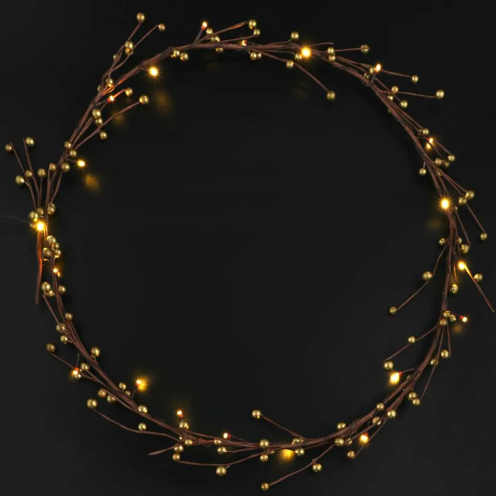 5ft. Gold Berry Branch LED Garland String Lights by Ashland®