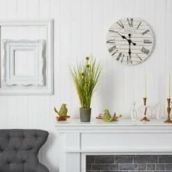 2ft. Grass & Dandelion with Cement Planter