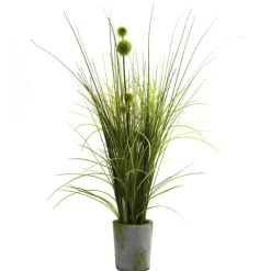 2ft. Grass & Dandelion with Cement Planter