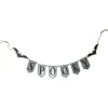 7ft. Gray & Black Metal SPOOKY Halloween Bat Banner