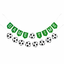 5ft. Green, Black & White Game Time Soccer Banner Set by Celebrate It™