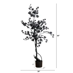4ft. Halloween Black Maple Artificial Potted Tree