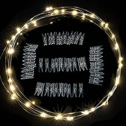 17Ft - 50 LED Photo Clip  Fairy String Lights with 50 Clear Clips for Hanging Pictures, Photo String Lights with Clips - Perfect Dorm Bedroom Wall Decor Wedding Decorations