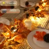 6 FT Lighted Fall Garland with Lights Autumn Automatic ON/Off Timer