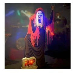 7 FT Lighted LED Singer Reaper Activated Halloween Animatronic