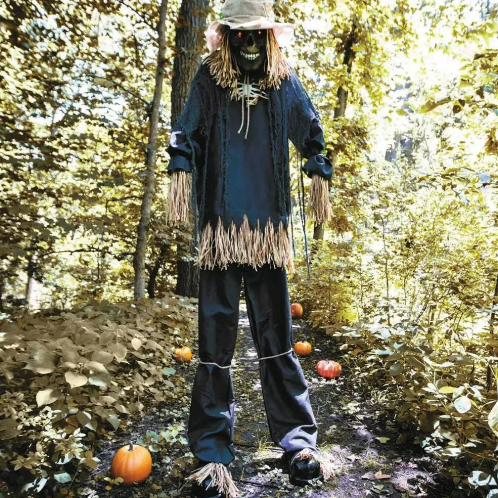 7 Ft. 6" Light-Up Lifting Skeleton Scarecrow