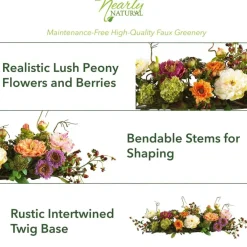 2.8ft. Mixed Peony Centerpiece Arrangement
