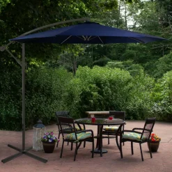 10ft. Offset Outdoor Patio Umbrella with Hand Crank