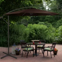 10ft. Offset Outdoor Patio Umbrella with Hand Crank
