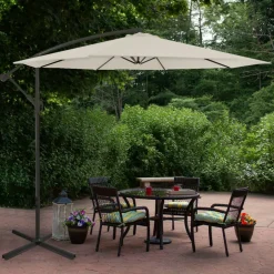 10ft. Offset Outdoor Patio Umbrella with Hand Crank