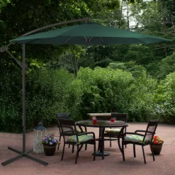 10ft. Offset Outdoor Patio Umbrella with Hand Crank