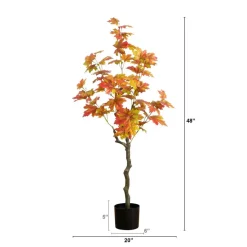 4ft. Orange Autumn Maple Artificial Potted Tree