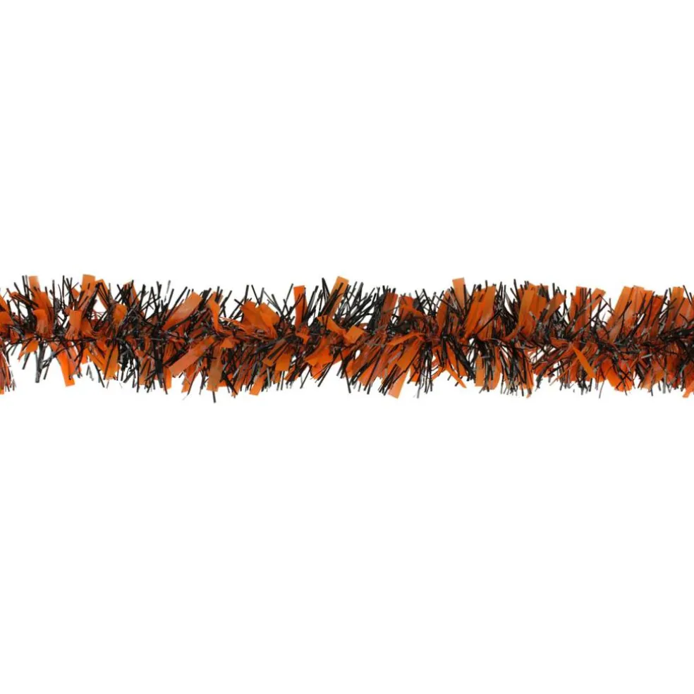 50ft. Orange & Black Halloween Tinsel Garland