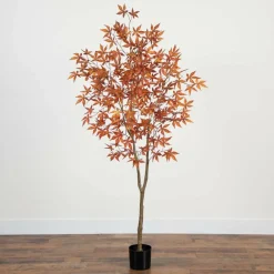 6ft. Orange Japanese Maple Artificial Potted Tree