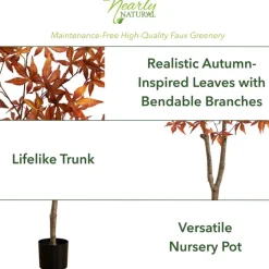 6ft. Orange Japanese Maple Artificial Potted Tree