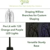 4ft. Orange & Purple LED Pre-Lit Halloween Black Willow Artificial Fall Tree