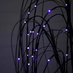 4ft. Orange & Purple LED Pre-Lit Halloween Black Willow Artificial Fall Tree