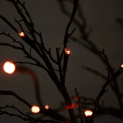 5ft. Orange & Purple LED Pre-Lit Halloween Deluxe Black Twig Artificial Fall Tree