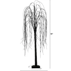 5ft. Orange & Purple LED Pre-Lit Halloween Black Willow Artificial Fall Tree