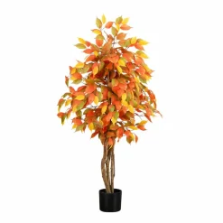 3ft. Orange & Yellow Autumn Ficus Artificial Potted Tree