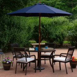 9ft. Outdoor Patio Market Umbrella with Wooden Pole