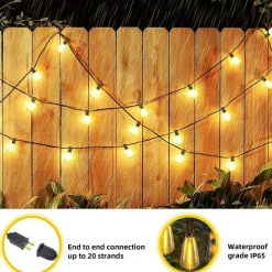 100FT Outdoor String Lights for Patio Waterproof Connectable ST38 LED Light