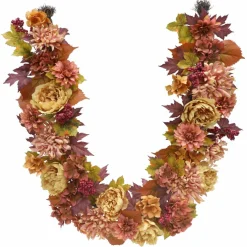 6ft. Pink Dahlia & Burgundy Leaf Mix Garland by Ashland®