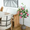 4ft. Pink Rose Tree in Black Pot