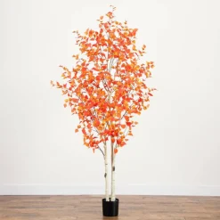 8ft. Potted Artificial Autumn Birch Tree