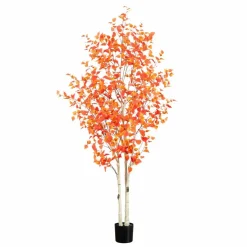 8ft. Potted Artificial Autumn Birch Tree