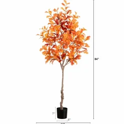 7ft. Potted Artificial Autumn Oak Tree