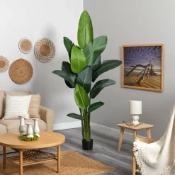 7ft. Potted Artificial Travelers Palm Tree