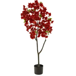 4ft. Potted Red Cherry Blossom Artificial Tree